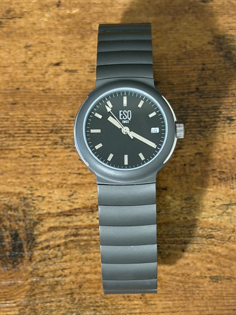 ESQ Swiss Quartz Grey Tone Stainless Steel Women's Watch 27mm Date Working